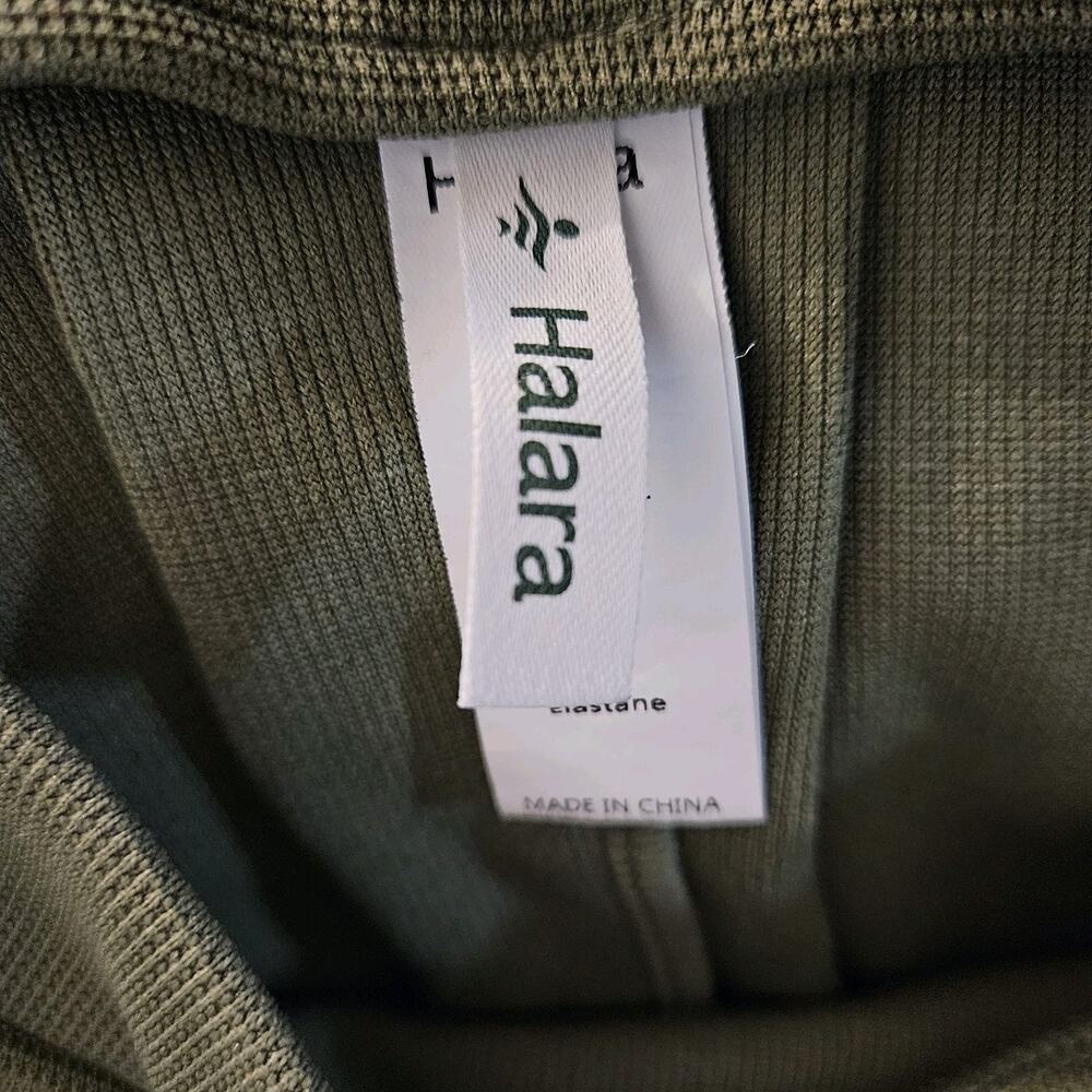 HALARA Flex Adjustable Straps Draped Overall Jumpsuit Olive Pockets Size Small - Picture 7 of 8